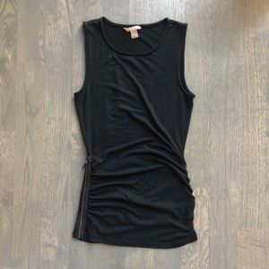 Banana Republic Rouched Tank w/ Side Zipper Detail